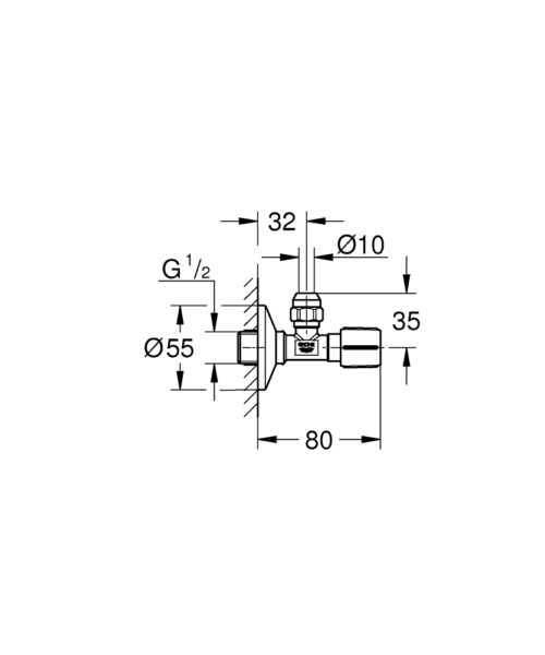 Alternative view of ΔΙΑΚΟΠΤΗΣ ΓΩΝΙΑΚΟΣ 1/2-3/8 22037AL0 BRUSHED HARD GRAPHITE GROHE