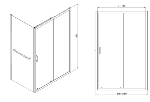 Alternative view of ΚΑΜΠΙΝΑ ΝΤΟΥΖΙΕΡΑΣ ΑΣΥΜΜΕΤΡΗ Α105 120x80x185cm ΣΥΡΟΜΕΝΗ ΜΕ ΚΡΥΣΤΑΛΛΟ ΜΕ ΣΕΡΙΓΡΑΦΙΑ ΧΡΩΜΕ PICCADILLY