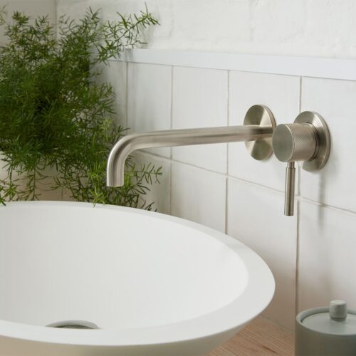 ΜΠΑΤΑΡΙΑ ΝΙΠΤΗΡΟΣ ΕΝΤΟΙΧΙΖΟΜΕΝΗ ORIGINS KNURLED ACCENTS BRUSHED NICKEL PVD VADO