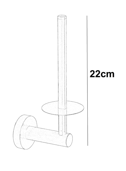 Alternative view of ΧΑΡΤΟΘΗΚΗ ΚΑΘΕΤΗ INOX 304 5130-81-K GRAPHITE BRUSHED BRONZE