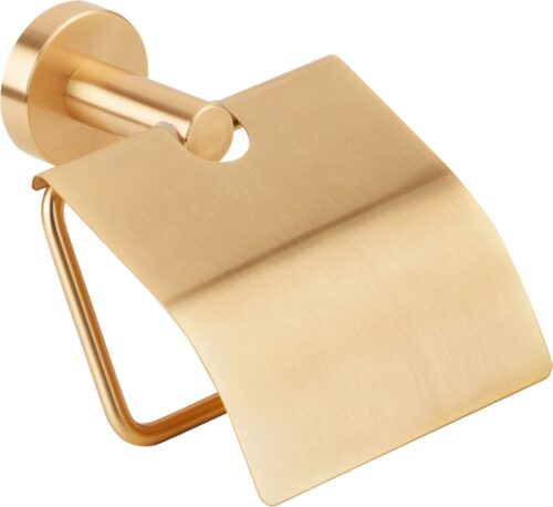 ΧΑΡΤΟΘΗΚΗ ΜΠΑΝΙΟΥ ΜΕ ΚΑΠΑΚΙ INOX 304 5030-G1 BRUSHED GOLD
