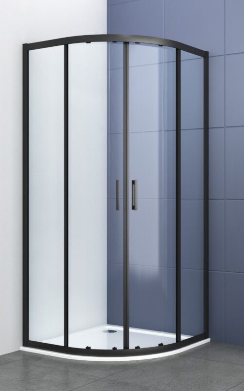 ΚΑΜΠΙΝΑ ΝΤΟΥΖΙΕΡΑΣ ΟΒΑΛ FA101 80x80x195cm ΣΥΡΟΜΕΝΗ ΚΡΥΣΤΑΛΛΟ ΔΙΑΦΑΝΟ ΜΑΥΡΗ ΜΑΤ PICCADILLY