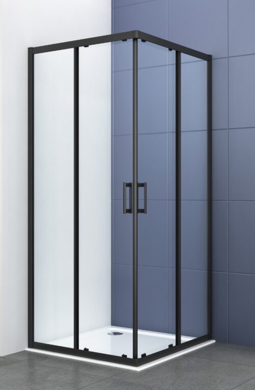 ΚΑΜΠΙΝΑ ΝΤΟΥΖΙΕΡΑΣ ΤΕΤΡΑΓΩΝΗ FA103 90x90x195cm ΔΙΑΦΑΝΟ ΚΡΥΣΤΑΛΛΟ ΜΑΥΡΗ ΜΑΤ PICCADILLY