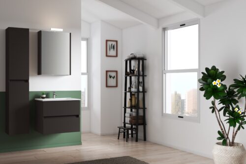 ΒΑΣΗ ΜΠΑΝΙΟΥ COSMOS 60cm ΚΡΕΜΑΣΤΗ ΑΝΘΡΑΣΙΤΕ ΓΚΡΙ PICCADILLY