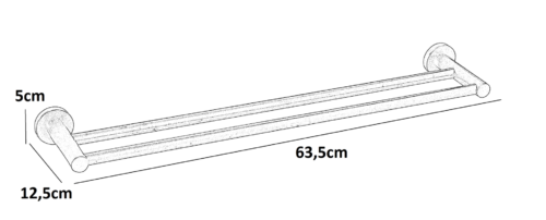 Alternative view of ΠΕΤΣΕΤΟΘΗΚΗ ΔΙΠΛΗ 64cm FAIRMONT MH08-42-AA ΛΕΥΚΗ ΜΑΤ BRONZE