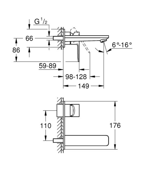 ΜΠΑΤΑΡΙΑ ΝΙΠΤΗΡΟΣ ΕΝΤΟΙΧΙΖΟΜΕΝΗ LINEARE 19409DC1 SUPERSTEEL GROHE 2 ΜΠΑΤΑΡΙΑ ΝΙΠΤΗΡΟΣ ΕΝΤΟΙΧΙΖΟΜΕΝΗ LINEARE 19409DC1 SUPERSTEEL GROHE