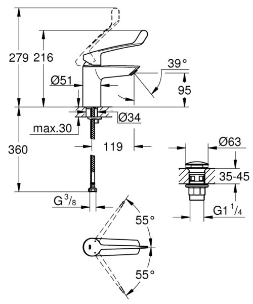 ΜΠΑΤΑΡΙΑ ΝΙΠΤΗΡΟΣ EUROSMART 23982003 ΧΡΩΜΕ GROHE 7 ΜΠΑΤΑΡΙΑ ΝΙΠΤΗΡΟΣ ΕΡΓΟΝΟΜΙΚΗ EUROSMART 23982003 ΧΡΩΜΕ GROHE 2 ΜΠΑΤΑΡΙΑ ΝΙΠΤΗΡΟΣ EUROSMART 23982003 ΧΡΩΜΕ GROHE