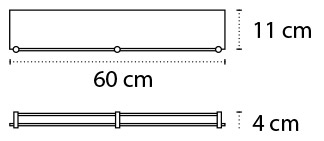 0666 Εταζέρα γυάλινη ματ με καγκελάκι MENSOLE 0666-99 GOLD SPA 60cm