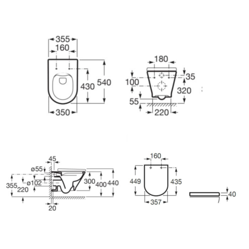 Alternative view of ΣΕΤ ΛΕΚΑΝΗ ΚΡΕΜΑΣΤΗ THE GAP COMPACT RIMLESS ΜΕ ΚΑΛΥΜΜΑ SLIM SOFT CLOSE ΛΕΥΚΟ ROCA