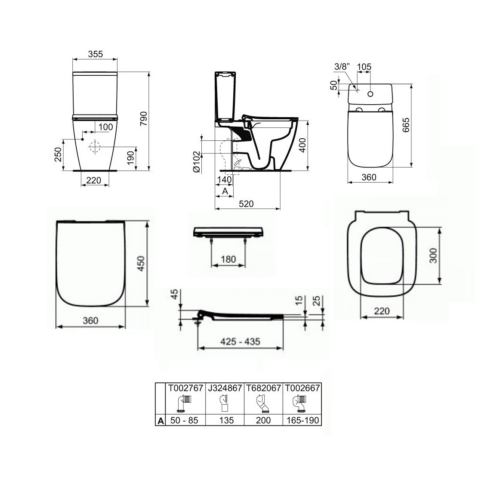 Alternative view of ΣΕΤ ΛΕΚΑΝΗ I LIFE B RIMLESS ΧΑΜΗΛΗΣ ΠΙΕΣΗΣ ΠΙΣΩ ΣΙΦΩΝΙ ΜΕ ΚΑΖΑΝΑΚΙ ΚΑΙ ΚΑΛΥΜΜΑ SLIM SOFT CLOSE ΛΕΥΚΟ IDEAL