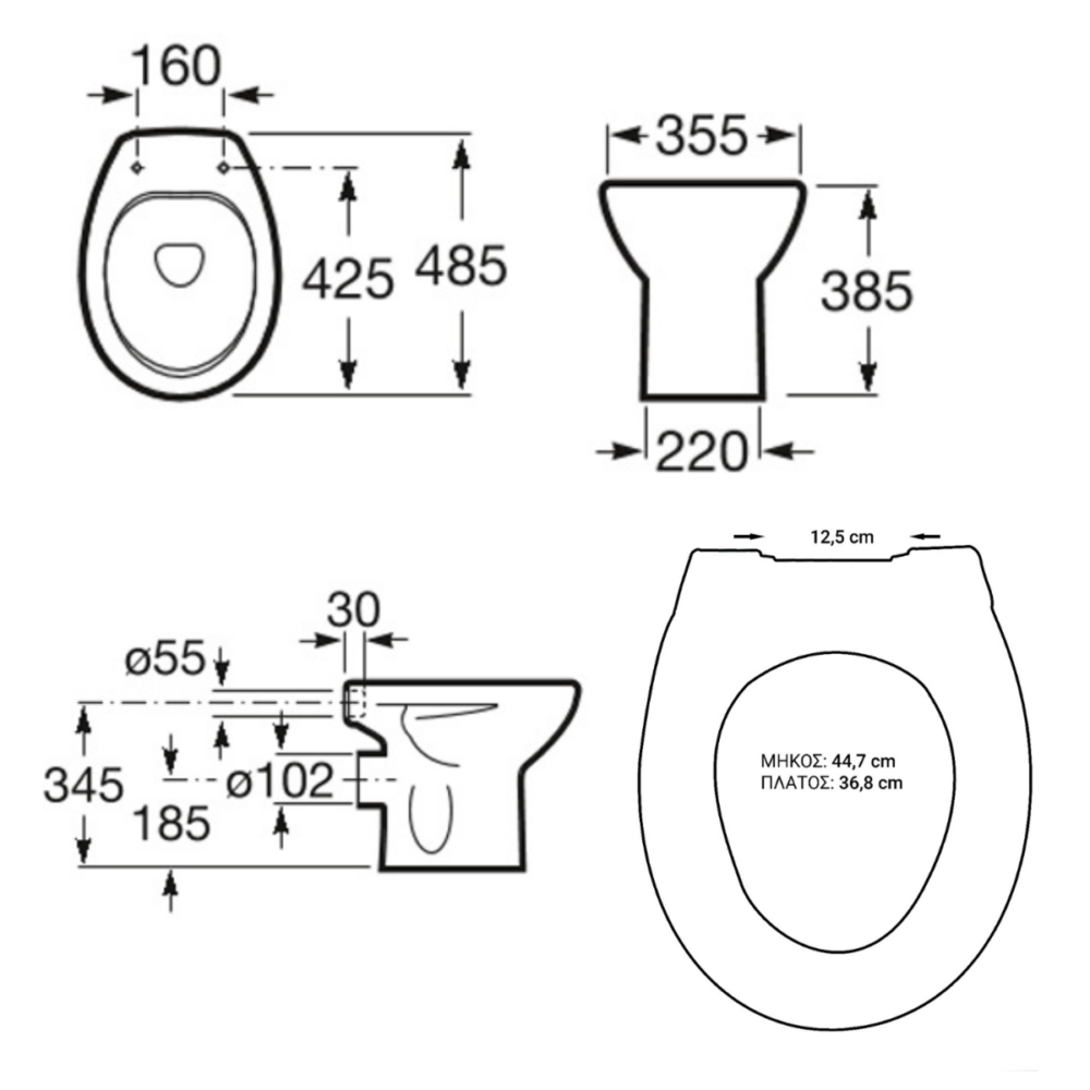 victoria tech 3 ΣΕΤ ΛΕΚΑΝΗ VICTORIA ΑΠΛΗ ΠΙΣΩ ΣΙΦΩΝΙ ΜΕ ΚΑΛΥΜΜΑ SOFT CLOSE ΛΕΥΚΟ ROCA