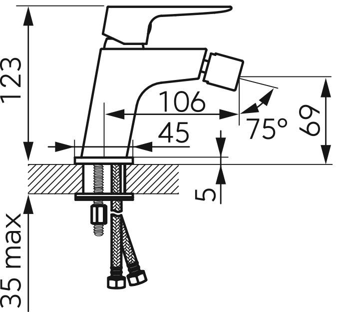 BVI6VLBL Μπαταρία μπιντέ VITTO Verdeline BVI6VL FERRO