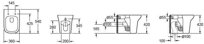 CB10134 Λεκάνη δαπέδου με κάλυμμα GRACE CB 10134 GOLD SPA