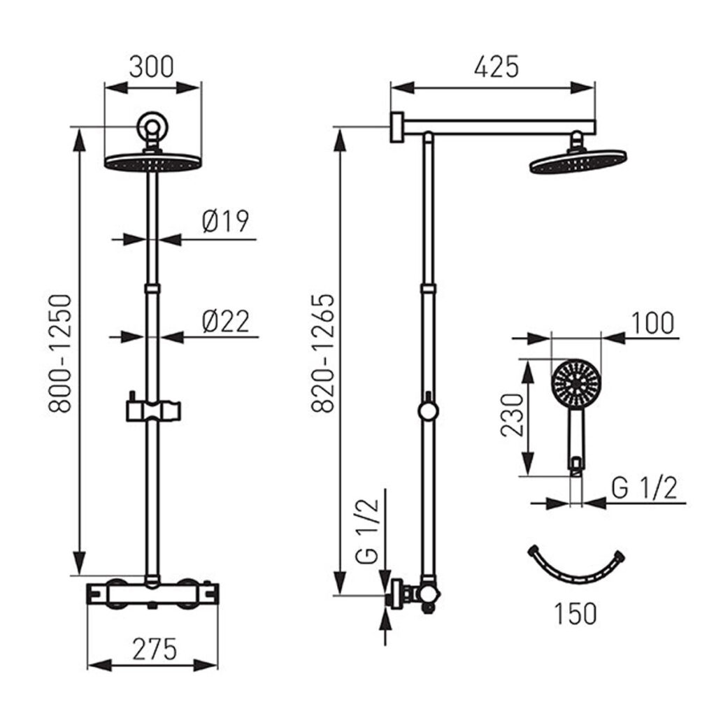 NP75 TRV7U BL <ul>
<li>ρυθμιζόμενη μεταλλική ράβδος 80 - 120cm</li>
<li>κεφαλή ντους slim Ø 30cm</li>
<li>σύστημα εύκολης αφαίρεσης αλάτων</li>
<li>θερμοστατικός μίκτης</li>
<li>μηχανισμός κεραμικών δίσκων</li>
<li>υποδοχή: G1/2</li>
<li>σύνδεση κεφαλής: G3/4</li>
<li>σύνδεση τηλεφώνου: G1/2</li>
<li>τηλέφωνο τριών λειτουργιών</li>
<li>σπιράλ PVC 150 cm</li>
</ul>
<p><img src="https://b2b.karag.gr/media/wysiwyg/product_ferro/NP75-TRV7U-BL-sxedio.jpg" alt="" width="475" height="475" /></p>