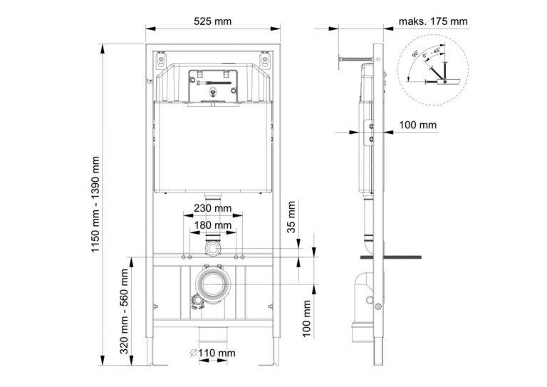 T112 001 <p>Καζανάκι εντοιχιζόμενο για αναρτώμενες λεκάνες. Κατάλληλο για τοποθέτηση σε μονό με πόδια στήριξης.</p>
<p>Τα νέα εντοιχισμένα καζανάκια είναι πλήρως μονωμένα με διογκωμένη πολυστερίνη. Αυτή η μόνωση βοηθά το εντοιχισμένο καζανάκι να αποκτήσει εξαιρετική αντίσταση στην κρούση και διπλή μείωση της στάθμης θορύβου. Ο όγκος του νερού είναι 6lt μέγιστο. Η δεξαμενή είναι εξοπλισμένη με ορειχάλκινη διπλή βαλβίδα εκκένωσης. Οι όγκοι έκπλυσης μπορούν να ρυθμιστούν 3lt ή 6lt. Η πλακέτα χειρισμού δεν περιλαμβάνετε στο σετ του καζανακίου. Όλα τα μοντέλα συνοδεύονται με συστολή 100/90 η οποία επιτρέπει την μετατροπή της αποχέτευσης από Ø100 σε Ø90 καθώς και ρυθμιζόμενες ντίζες στήριξης της λεκάνης που ρυθμίζονται για διάκεντρο 18cm ή 23cm. Ακόμη, το μοντέλο έρχεται μαζί με ειδικό εξάρτημα το οποίο επιτρέπει τον σωλήνα αποχέτευσης να περιστραφεί ανάλογα με τις ιδιαιτερότητες της εγκατάστασης. Το πλαίσιο των καζανακίων είναι ηλεκτροστατικά βαμμένο με αποξειδική βαφή, ενώ οι βάσεις ρύθμισης του ύψους είναι γαλβάνιζέ. Το μέγιστο φορτίο ανάρτησης είναι 400Kg. Εγγύηση 10 ετών.</p>
<p><img src="https://b2b.karag.gr/media/wysiwyg/T112-001-sxedio.jpg" alt="" width="661" height="467" /></p>