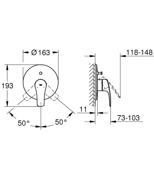 194502433 2 ΑΝΑΜΙΚΤΗΣ ΕΝΤΟΙΧΙΖΟΜΕΝΟΣ II EUROSMART 194502433 BLACK MAT GROHE