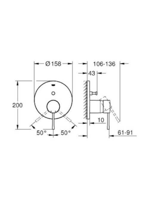 24058gn1 tec ΑΝΑΜΙΚΤΗΣ ΕΝΤΟΙΧΙΣΜΕΝΟΣ ESSENCE ΙΙ 24167GN1 BRUSHED COOL SUNRISE GROHE