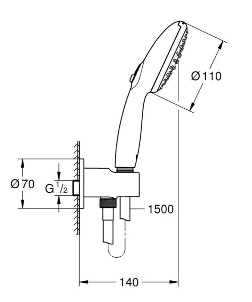 264062433 2 ΠΑΡΟΧΗ ΥΔΡΟΛΗΨΙΑΣ ΣΕΤ TEMPESTA 110 264062433 BLACK MAT GROHE