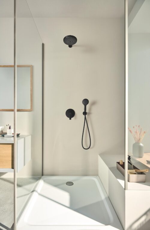 ΚΕΦΑΛΗ ΚΑΙ ΒΡΑΧΙΟΝΑΣ ΤΟΙΧΟΥ TEMPESTA Φ25 266682430 BLACK MAT GROHE