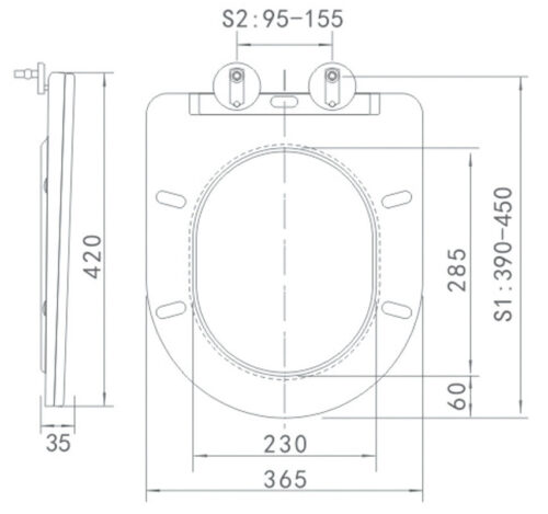 Alternative view of ΚΑΠΑΚΙ ΛΕΚΑΝΗΣ 1343C SLIM SOFT CLOSE ΛΕΥΚΟ PICCADILLY