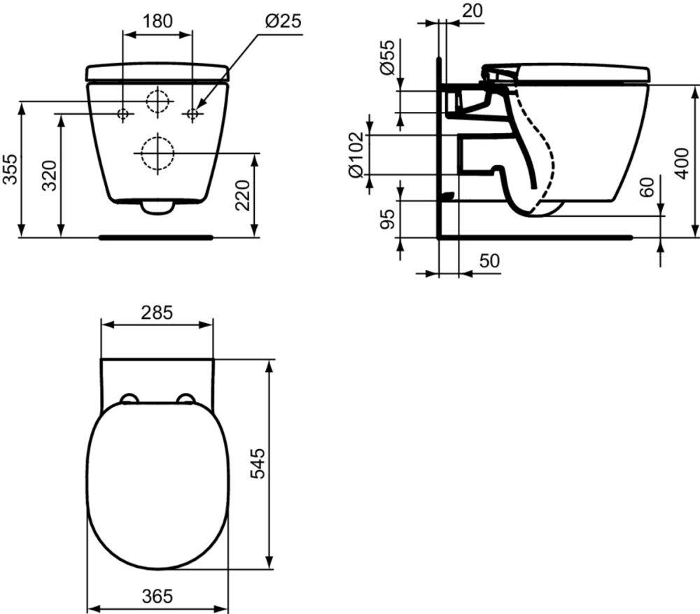 1114030102 tec ΛΕΚΑΝΗ ΚΡΕΜΑΣΤΗ CONNECT AQUABLADE ΛΕΥΚΗ IDEAL