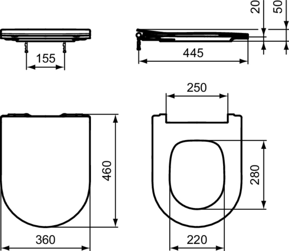 1114050071 tec ΚΑΠΑΚΙ ΛΕΚΑΝΗΣ BLEND CURVE SOFT CLOSE SLIM ΛΕΥΚΟ IDEAL