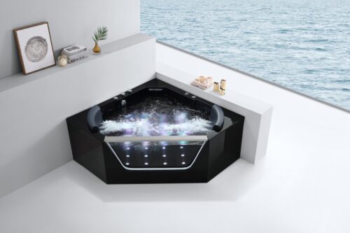 ΜΠΑΝΙΟ ΥΔΡΟΜΑΣΑΖ FC-225B 150x150x63 ΜΑΥΡΟ PICCADILLY