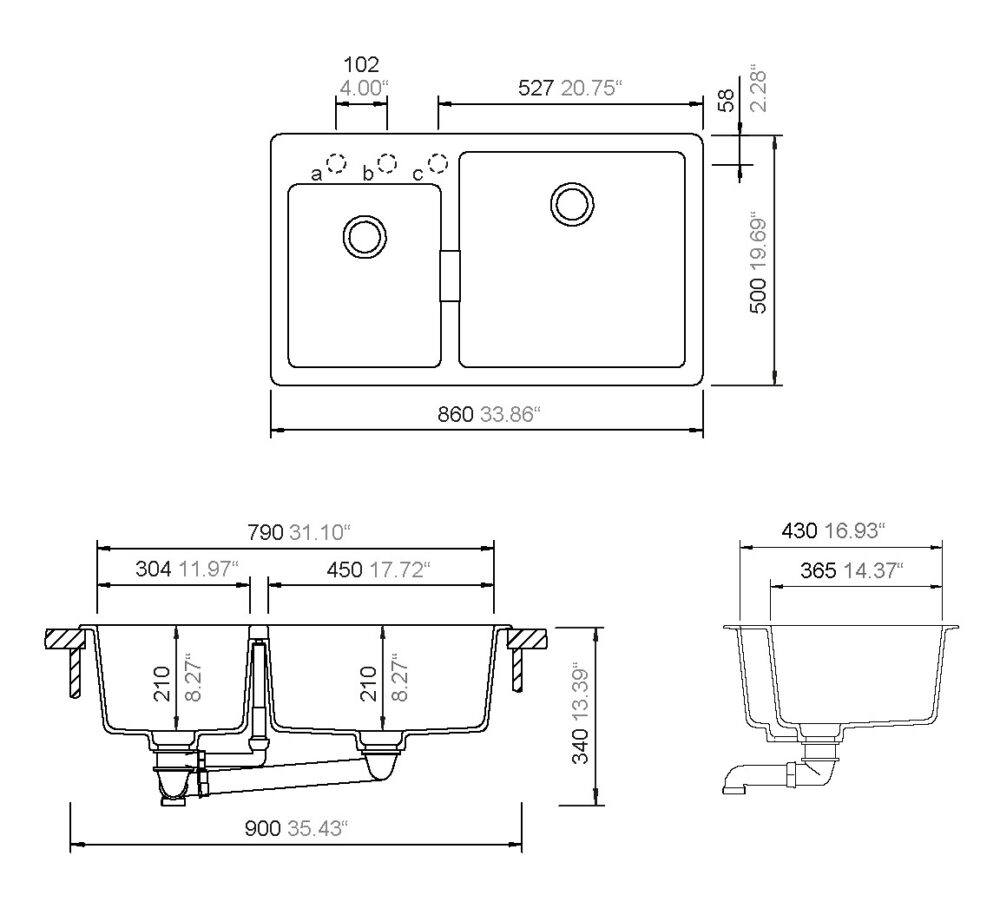 1603030292 tech ΝΕΡΟΧΥΤΗΣ ΓΡΑΝΙΤΗ 86x50 MANHATTAN 30291 CRISTALITE CONCRETE SHOCK