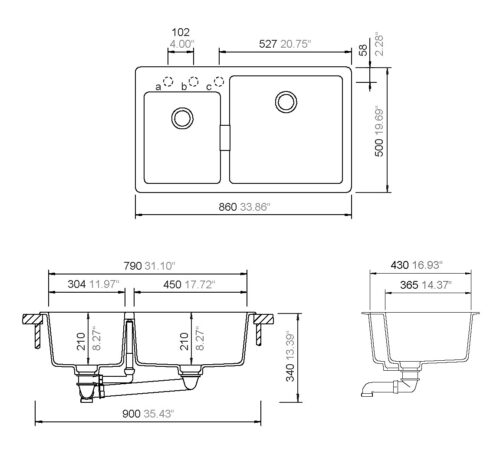 1603030292 tech ΝΕΡΟΧΥΤΗΣ ΓΡΑΝΙΤΗ 86x50 MANHATTAN 30291 CRISTALITE CONCRETE SHOCK
