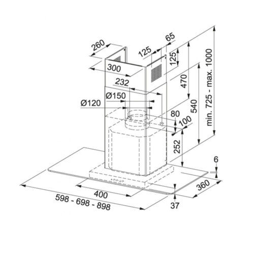 1904040004 tec ΑΠΟΡΡΟΦΗΤΗΡΑΣ ΚΑΜΙΝΑΔΑ NEW PERFECT GLASS 925 ΙΝΟΞ FRANKE
