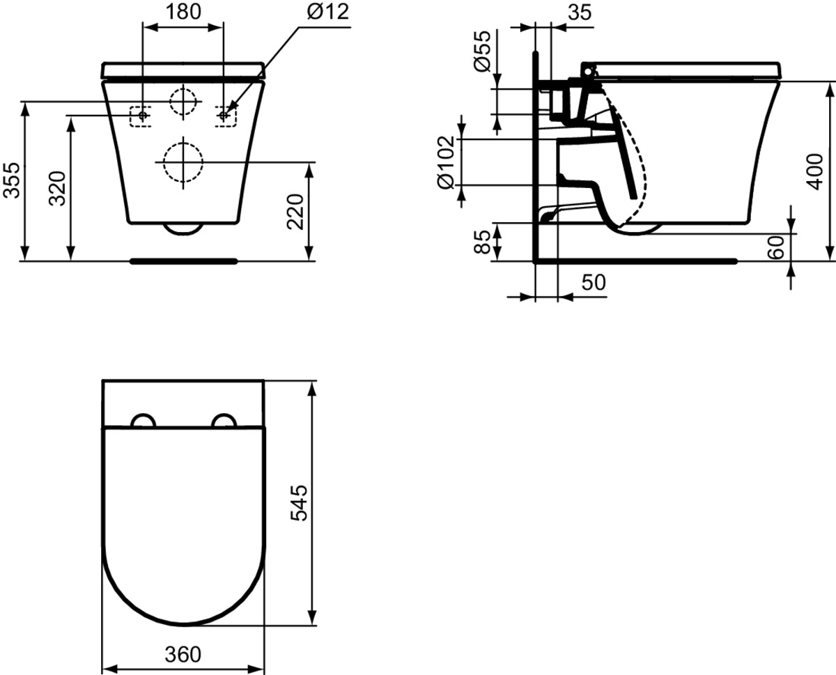 ΛΕΚΑΝΗ ΚΡΕΜΑΣΤΗ LDV AQUADABLE ΛΕΥΚΗ IDEAL - Image 3