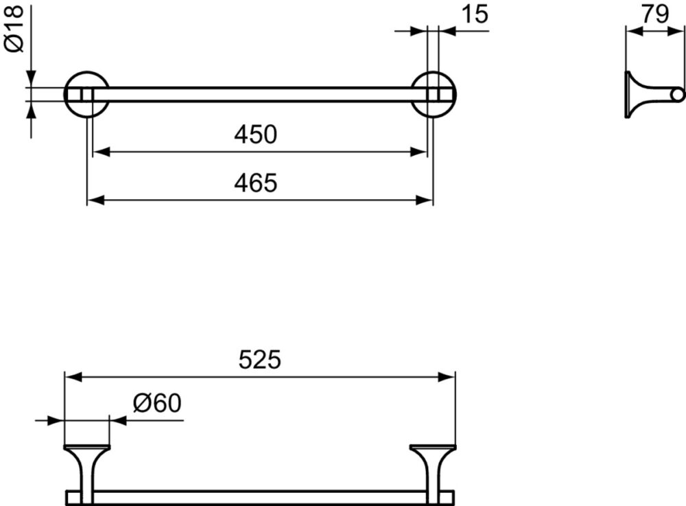 1403050106 tech ΠΕΤΣΕΤΟΘΗΚΗ ΜΟΝΗ LDV 52,5cm ΧΡΩΜΕ IDEAL