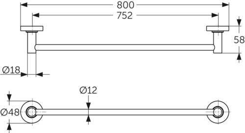 1403050118 tech ΠΕΤΣΕΤΟΘΗΚΗ ΜΟΝΗ IOM 80cm ΧΡΩΜΕ IDEAL