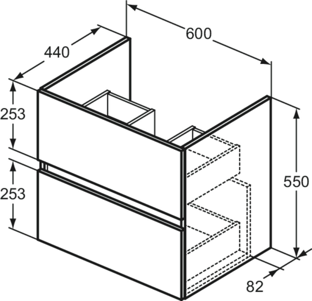 2015020052 tech ΒΑΣΗ ΕΠΙΠΛΟΥ ΜΠΑΝΙΟΥ EUROVIT 60cm ΚΡΕΜΑΣΤΗ ΚΑΦΕ FLINT HICKORY IDEAL