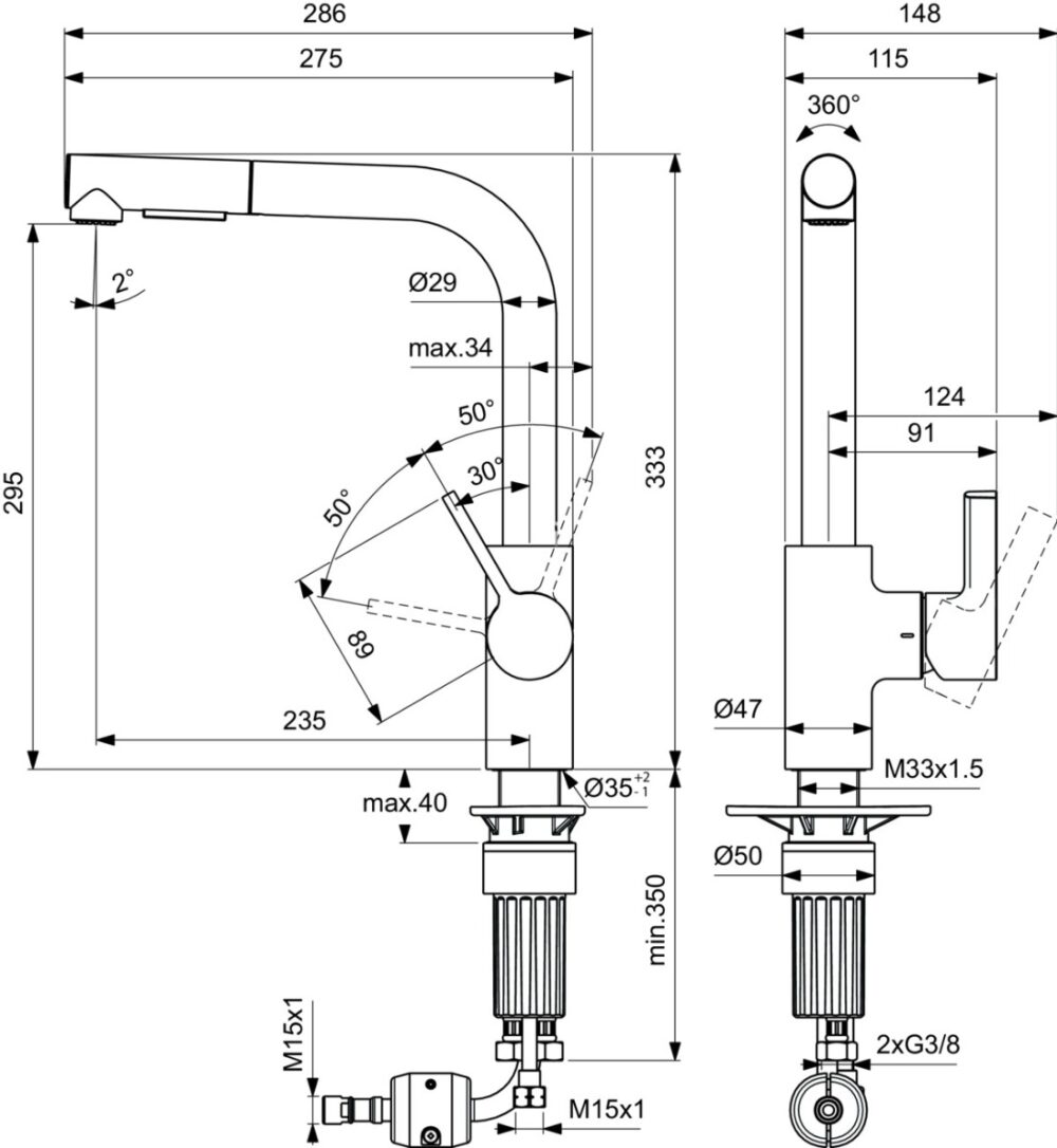 4014050161 tech ΜΠΑΤΑΡΙΑ ΝΕΡΟΧΥΤΗ GUSTO ΜΕ ΝΤΟΥΣ ΙΙ SILVER STORM PVD IDEAL