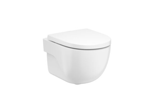 ΣΕΤ ΚΡΕΜΑΣΤΗΣ ΛΕΚΑΝΗΣ MERIDIAN COMPACT ROUND RIMLESS ΜΕ ΚΑΛΥΜΜΑ SOFT CLOSE ΛΕΥΚΟ ROCA