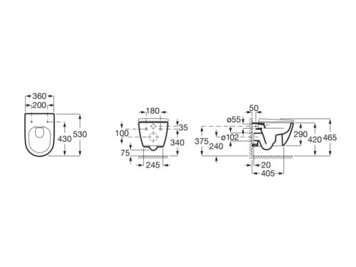 a346687620 2 1 ΣΕΤ ΚΡΕΜΑΣΤΗΣ ΛΕΚΑΝΗΣ ONA ROUND RIMLESS ΜΕ ΚΑΛΥΜΜΑ SOFT CLOSE ΛΕΥΚΟ ΜΑΤ ROCA