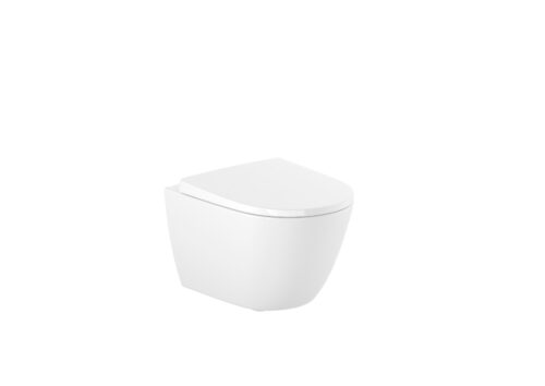 ΣΕΤ ΚΡΕΜΑΣΤΗΣ ΛΕΚΑΝΗΣ ONA COMPACT ROUND RIMLESS ΜΕ ΚΑΛΥΜΜΑ SOFT CLOSE ΛΕΥΚΟ ROCA