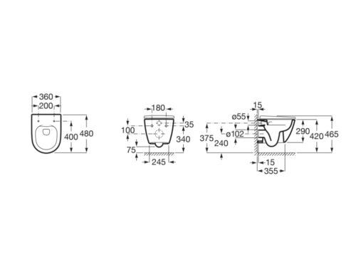 a346688000 2 1 ΣΕΤ ΚΡΕΜΑΣΤΗΣ ΛΕΚΑΝΗΣ ONA COMPACT ROUND RIMLESS ΜΕ ΚΑΛΥΜΜΑ SOFT CLOSE ΛΕΥΚΟ ROCA