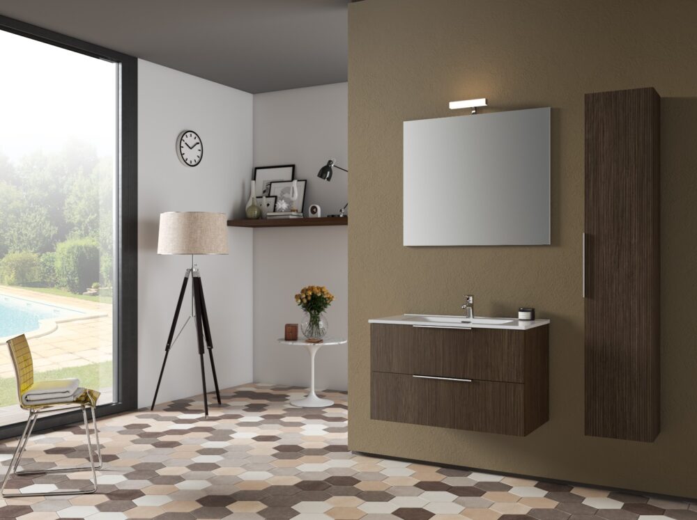 ΣΕΤ ΕΠΙΠΛΟΥ ΜΠΑΝΙΟΥ 4ΤΜΧ ZOE 80cm ΚΡΕΜΑΣΤΗ INDAGLIO DARK PICCADILLY