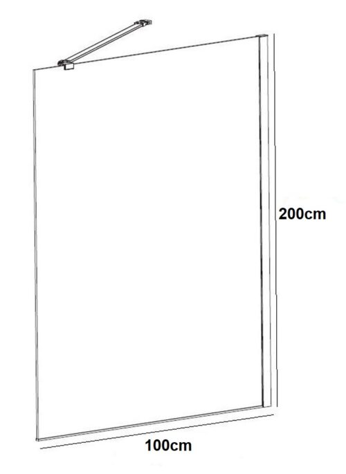 1220040106 tech ΚΑΜΠΙΝΑ ΣΤΑΘΕΡΗ 8W 100x200cm ΔΙΑΦΑΝΟ ΜΑΥΡΟ ΜΑΤ BRONZE ART