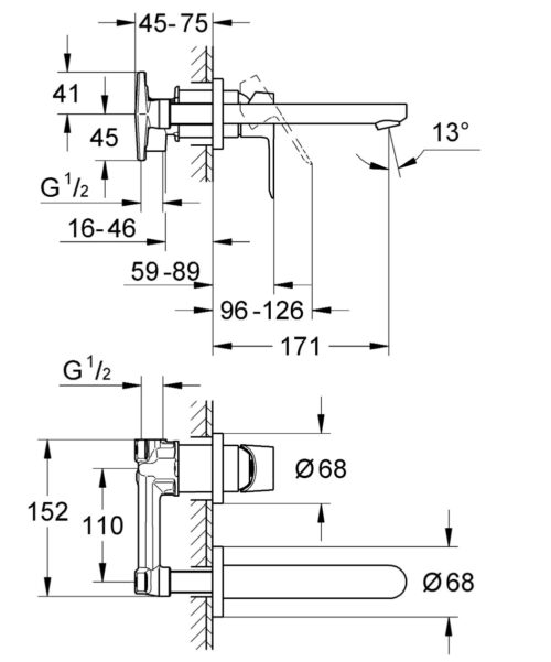 Alternative view of ΜΠΑΤΑΡΙΑ ΝΙΠΤΗΡΑ ΕΝΤΟΙΧΙΖΟΜΕΝΗ BAUEDGE 20474000 GROHE