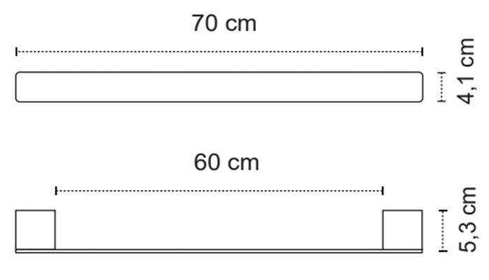 8270 <ul>
<li>Διάσταση: 70 cm</li>
<li><span style="font-weight: 400;">Η τοποθέτηση μπορεί να γίνει με ταινία 3Μ VHB ή με βίδες</span></li>
<li>Εγγύηση 20 ετών</li>
</ul>
<p><img src="https://b2b.karag.gr/media/wysiwyg/product_bagno_2024/8270.jpg"}}" alt="" width="454" height="260" /></p>