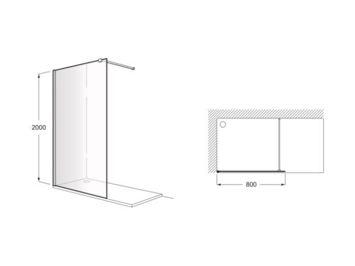 district df 800 t technical drawings tf mob tecn ΚΑΜΠΙΝΑ ΣΤΑΘΕΡΗ 80x200cm DISTRICT ΚΡΥΣΤΑΛΛΟ ΔΙΑΦΑΝΟ ΜΑΥΡΟ ROCA