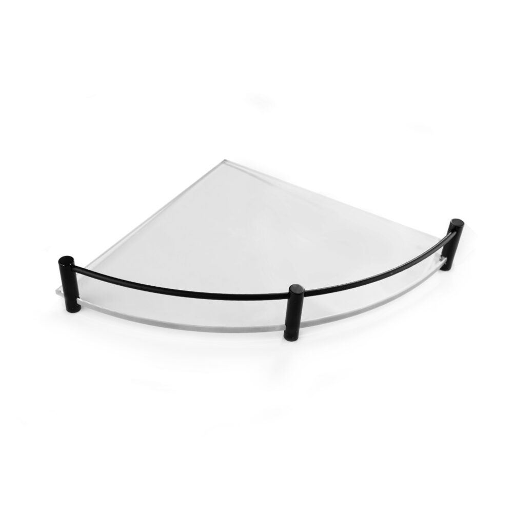 Εταζέρα γωνιακή γυάλινη MENSOLE 0633 55 Μαύρη ματ KARAG 25cm 3800201586498 063355