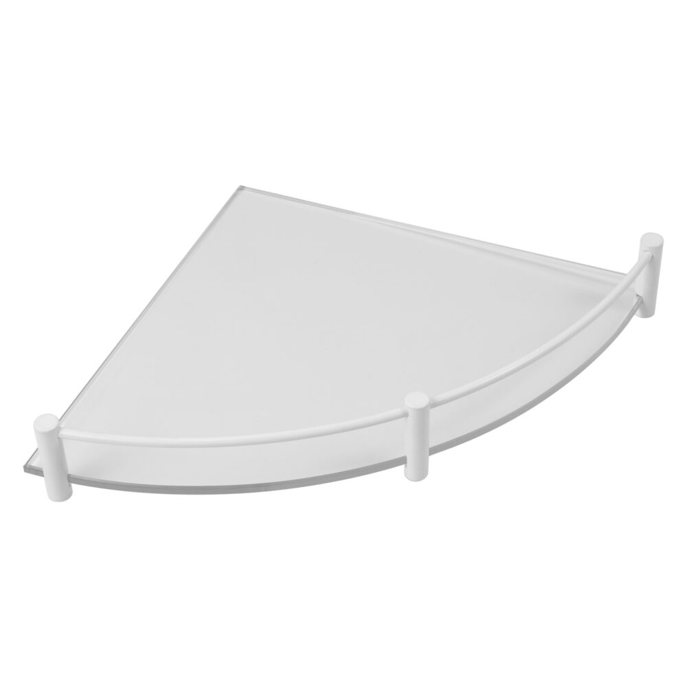Εταζέρα γωνιακή γυάλινη MENSOLE 0633 66 Λευκή ματ KARAG 25cm 3800201586641 063366