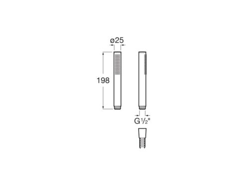 4003020144 tech ΤΗΛΕΦΩΝΟ ΛΟΥΤΡΟΥ STELLA STICK ROUND TITANIUM BLACK PVD ROCA
