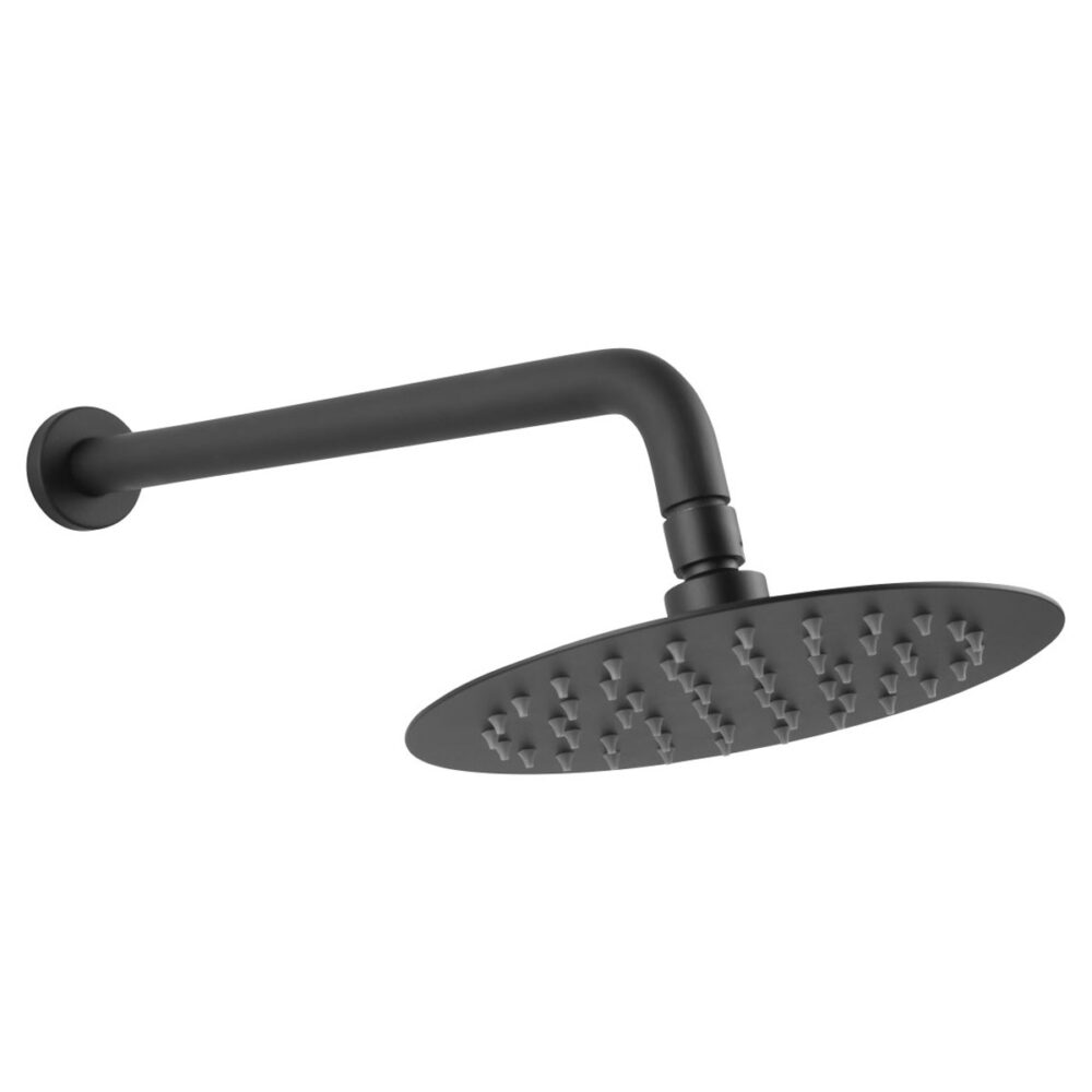 Κεφαλή ντους με βραχίονα μαύρη NPT11BL FERRO Ø20cm 5903738230303 NPT11BL
