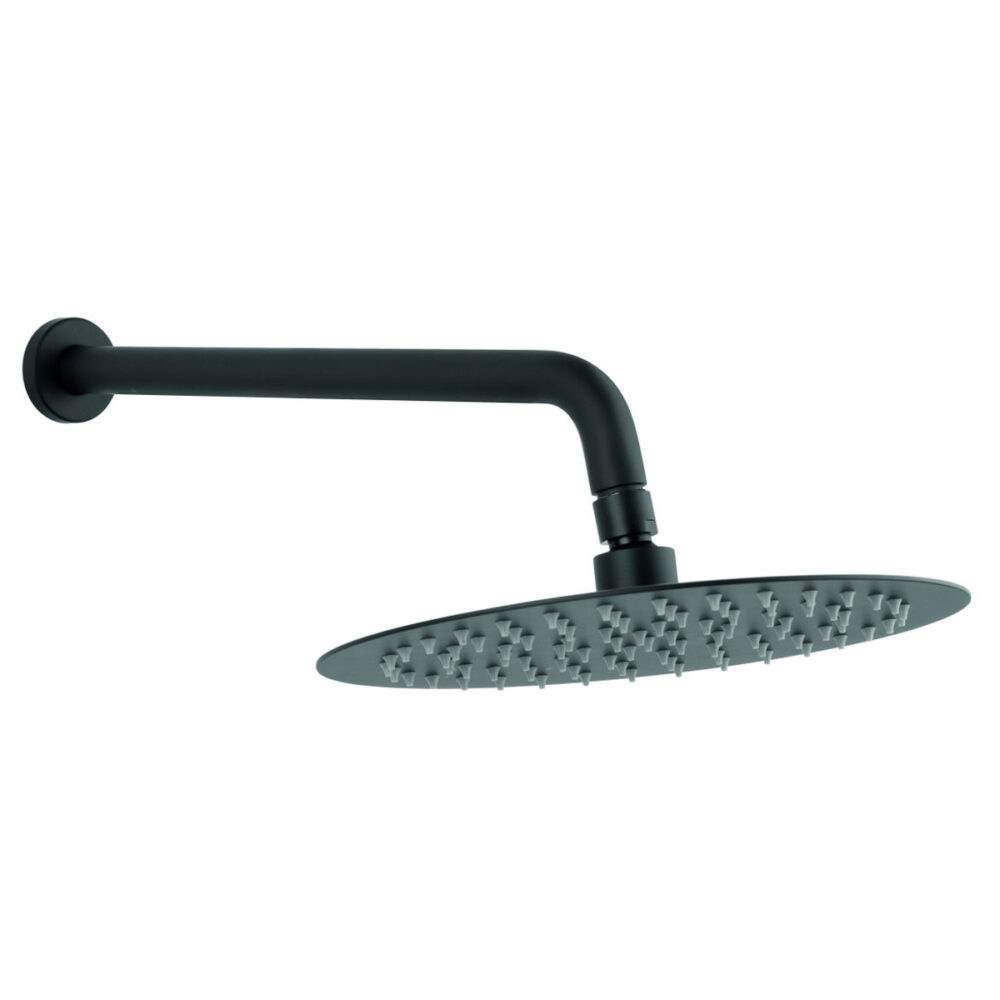 Κεφαλή ντους με βραχίονα μαύρη NPT13BL FERRO Ø25cm 5903738230310 NPT13BL