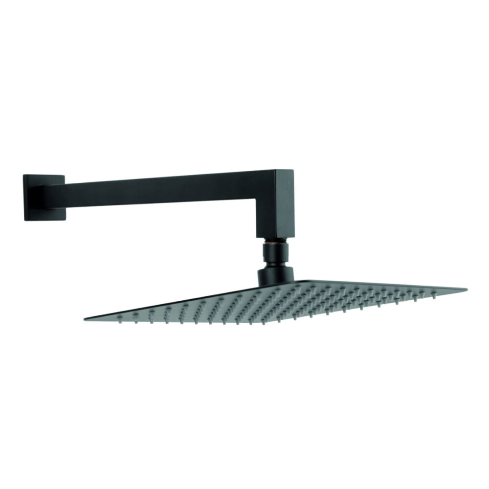 Κεφαλή ντους με βραχίονα μαύρη NPT14BL FERRO 25x25cm 5903738230327 NPT14BL